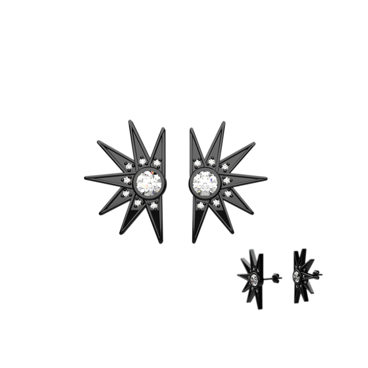 Shiny gold earrings – sun motif for everyday wear