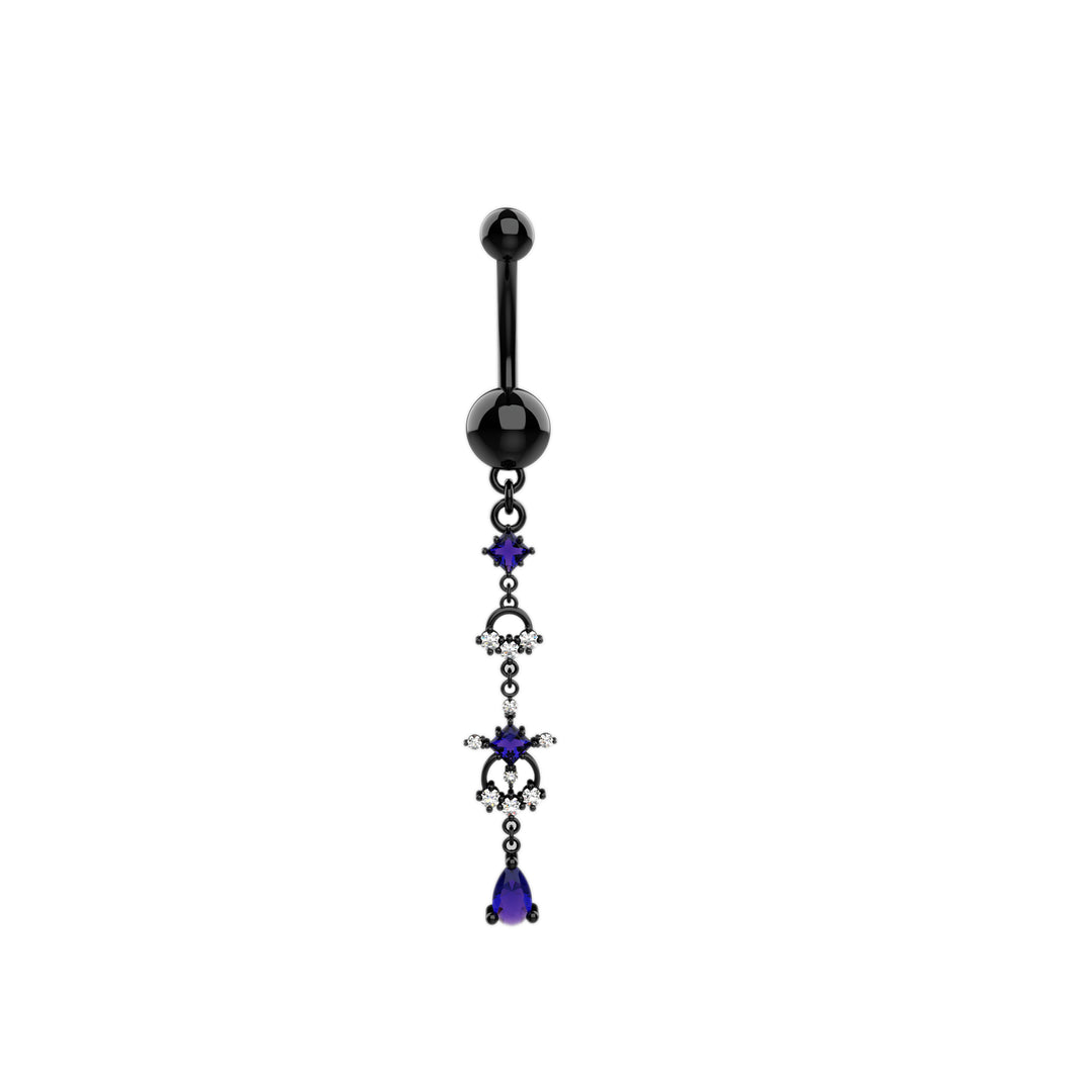 925 Sterling Silver Long Dangling Belly Piercing