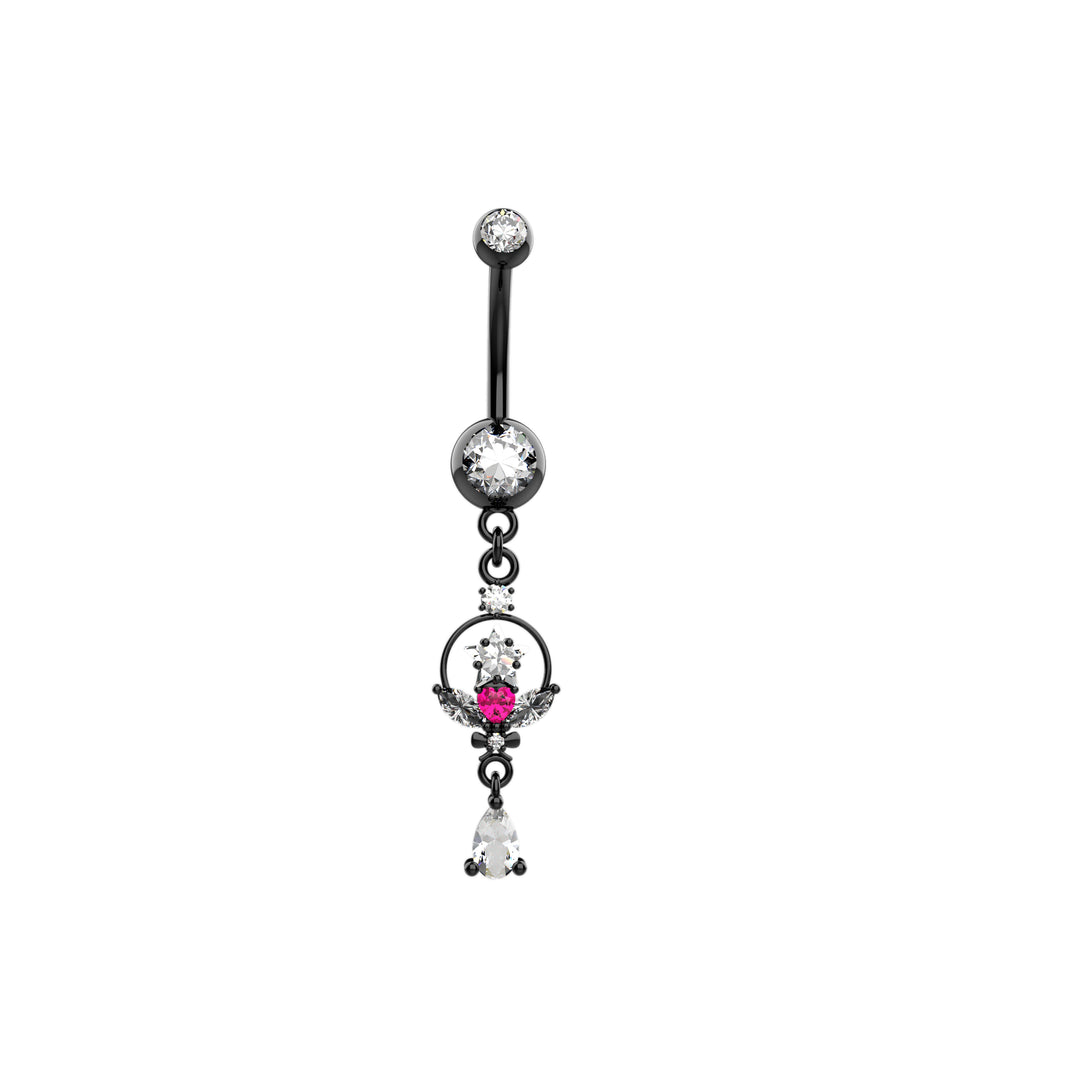 Ruby Gems Star Dangle Belly Button Ring