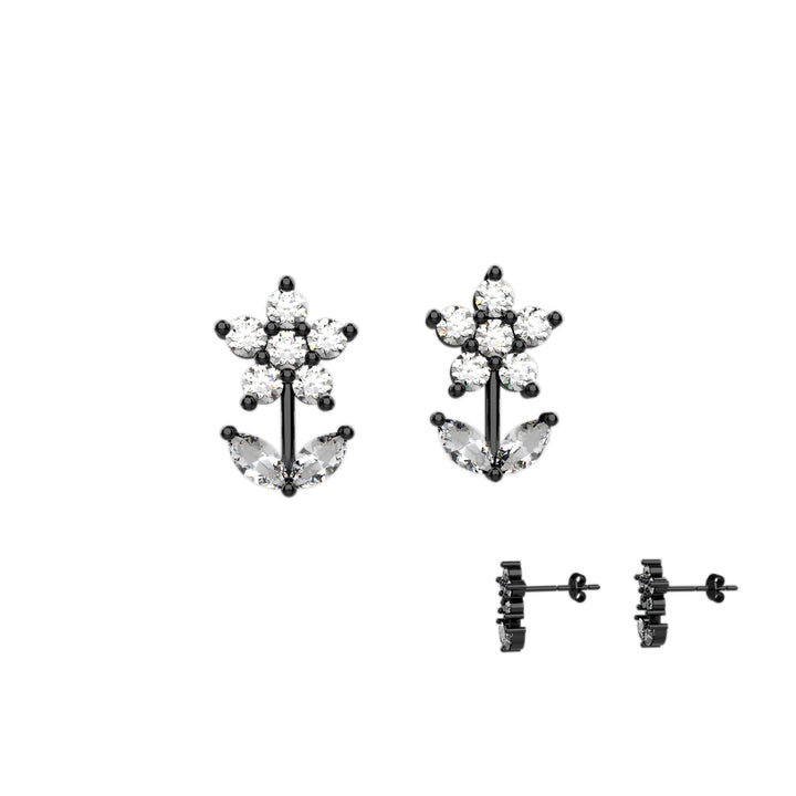 Boho chic silver earrings with beads