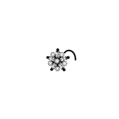 Clear Crystal Gold Plated Flower Nose Pin