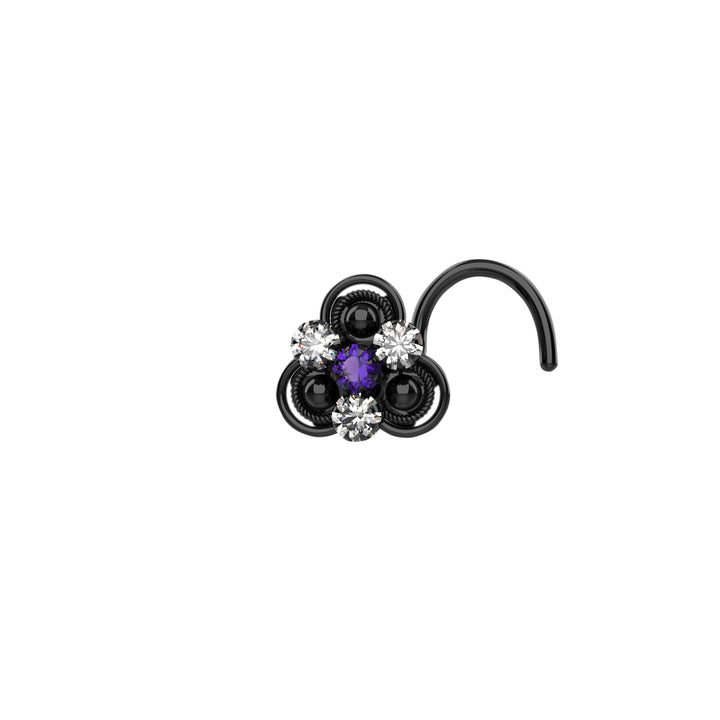 Elegant nose rings studs black 