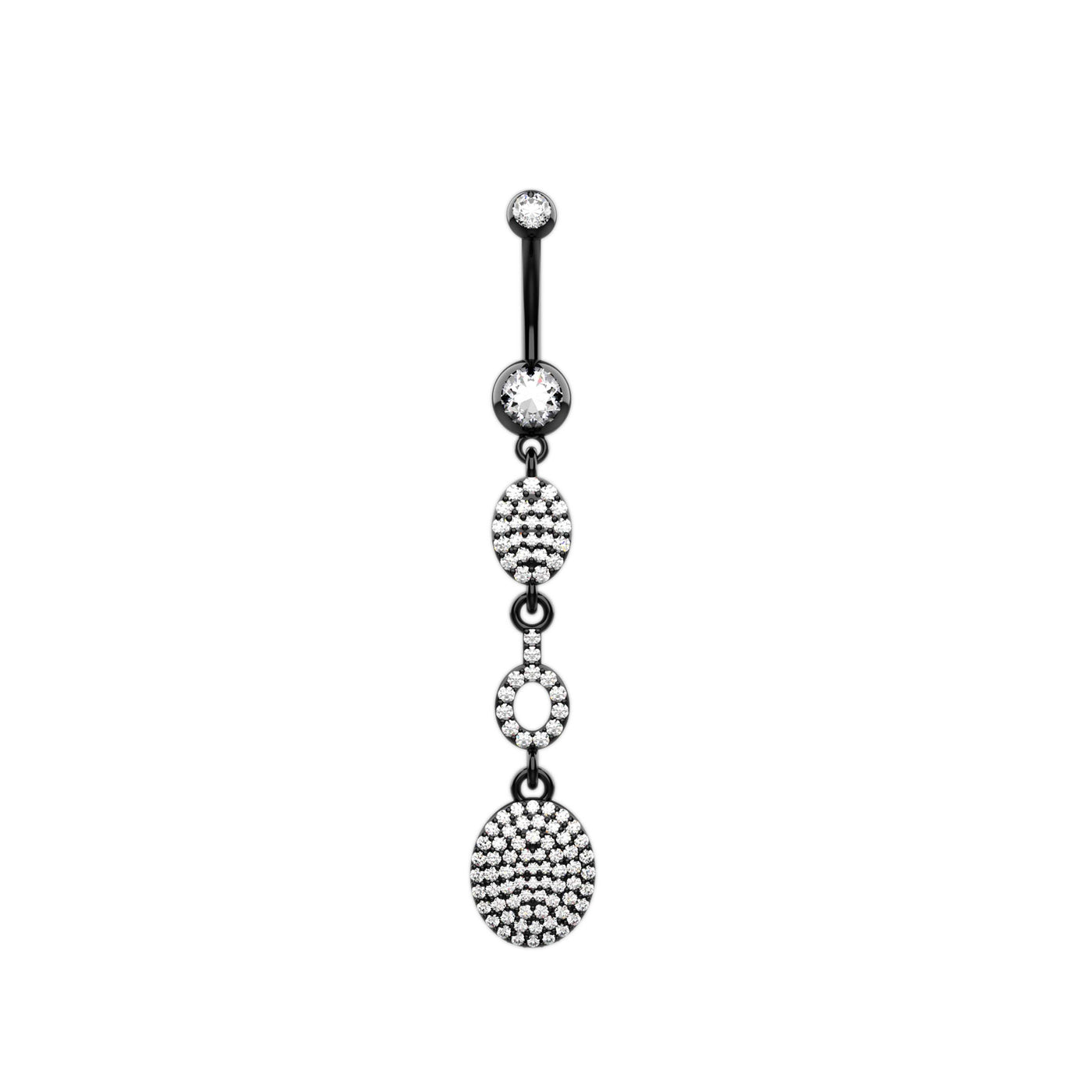 14G Simulated Diamond Belly Piercing Ring