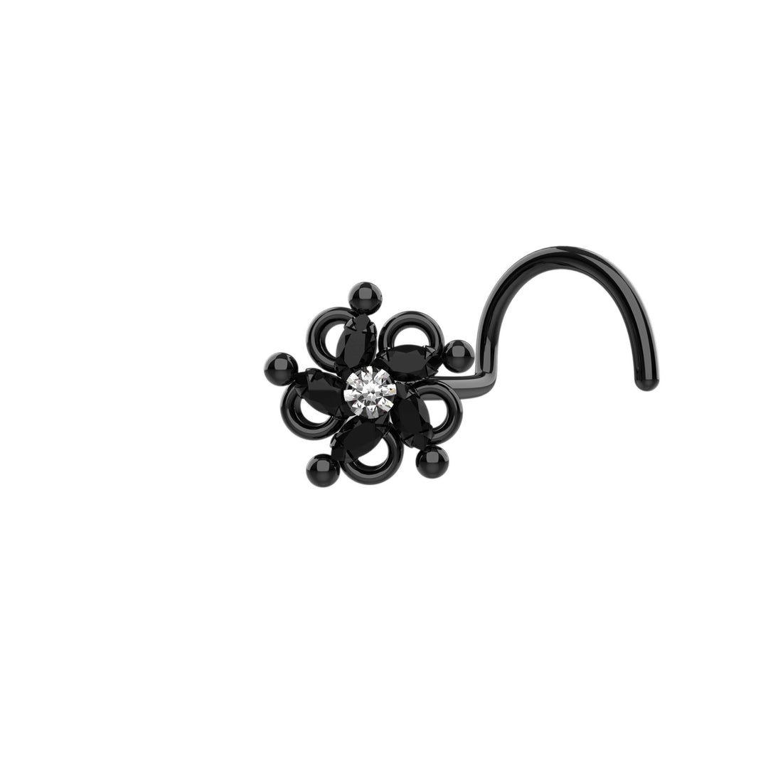 Sparkling women's nose jewelry black 