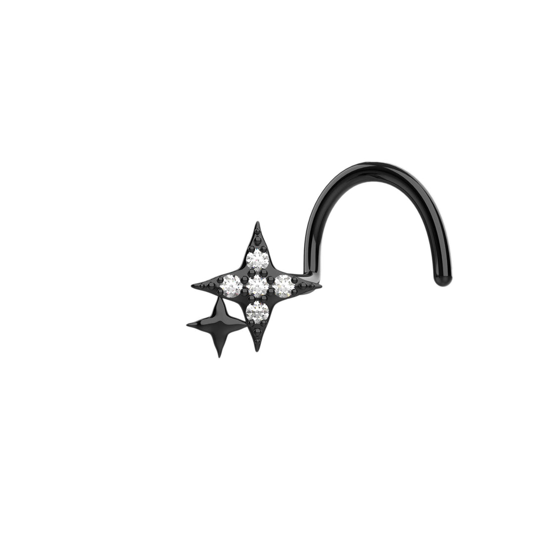 Shining star nose jewelry black