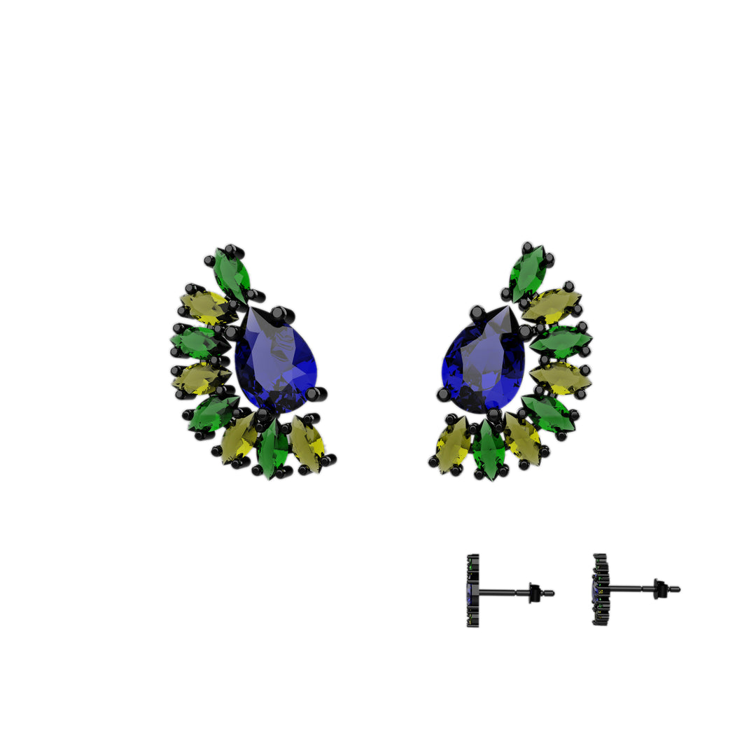 Dainty ear climbers with sapphire stones