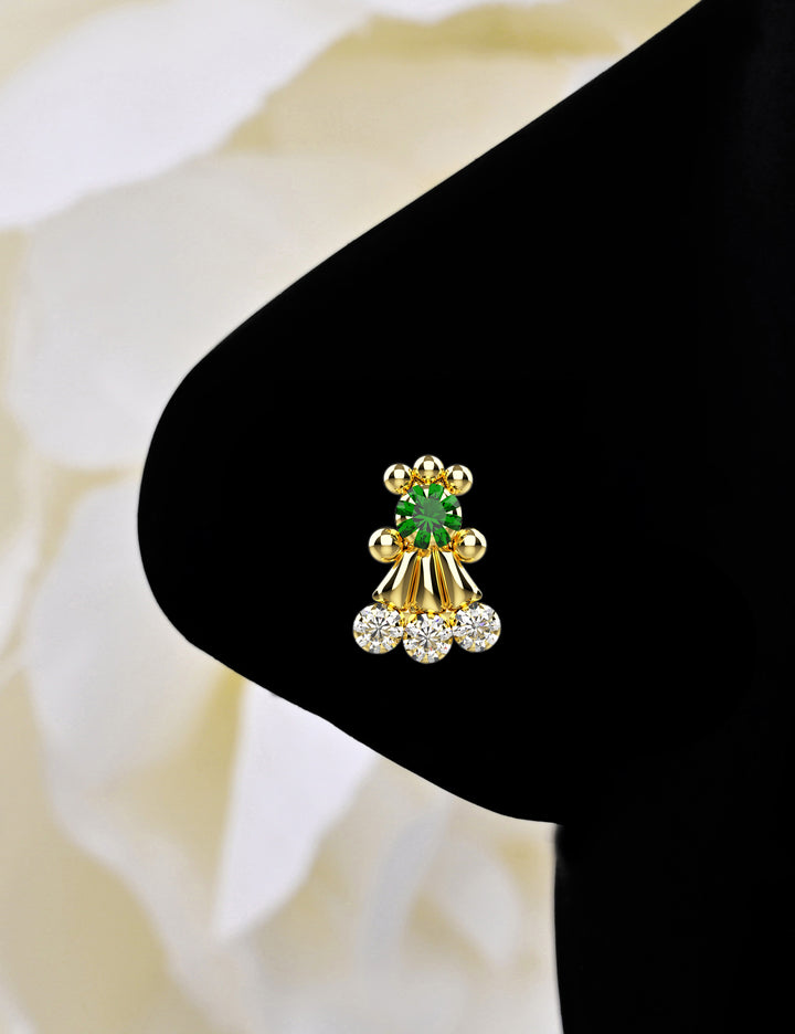 Emerald Small Ethnic Nose Stud