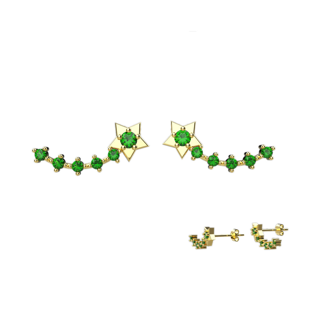Minimalist emerald gemstone earrings
