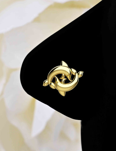 Dolphin Gold Plated Nose Stud