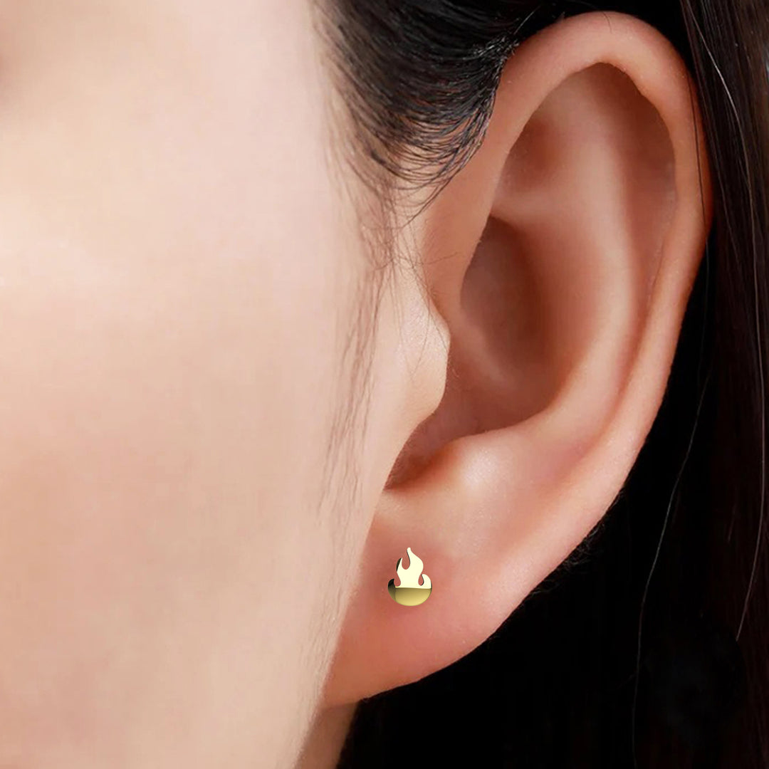 Fire Flame Stud Ear Jewelry