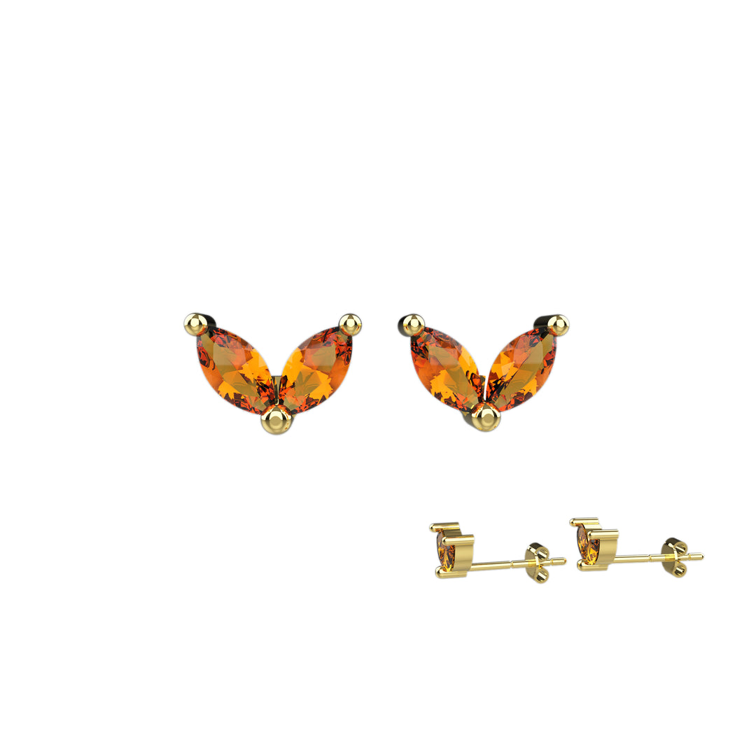 Handmade cute gold stud earrings – minimalist style