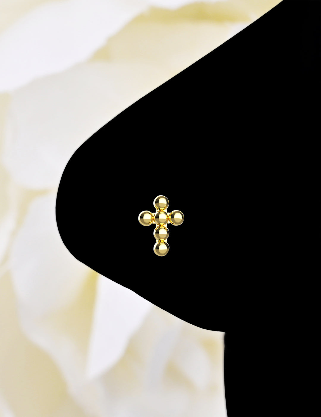 diamond and gold nose stud