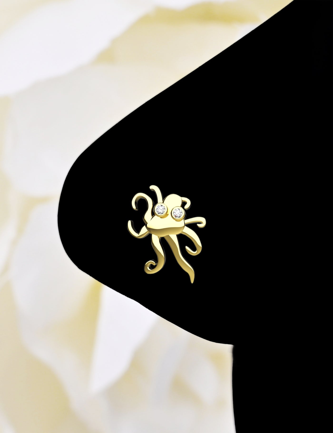 14ct Gold Plating CZ Octopus Nose Stud