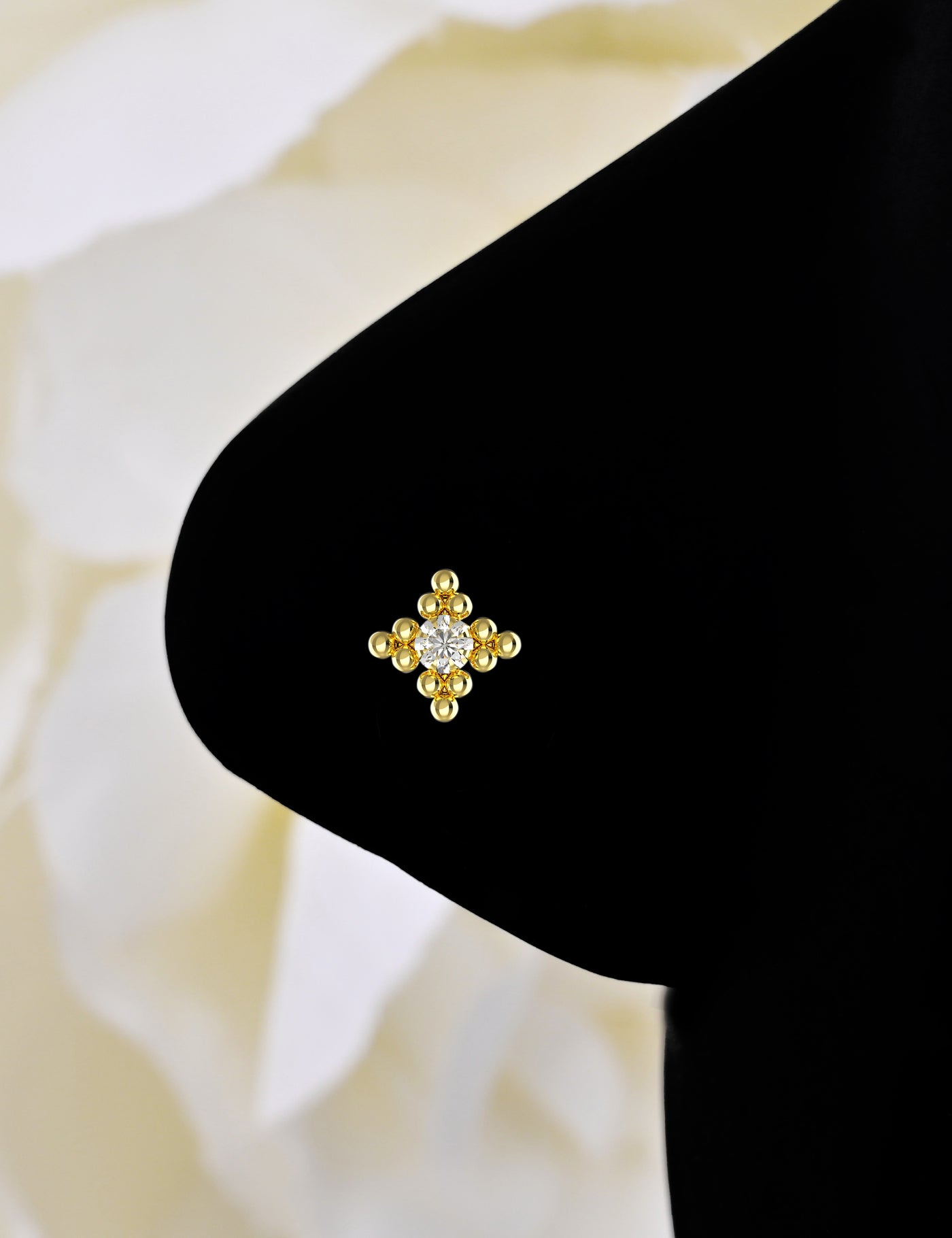 Small Crystal Clear Gold Nose Pin