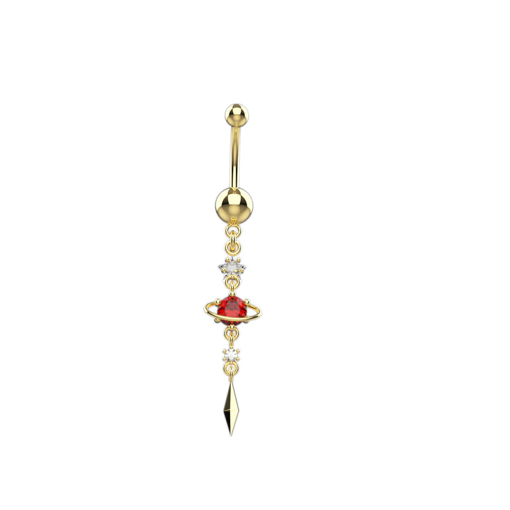 Ruby Gems Celestial Belly Button Ring Jewelry