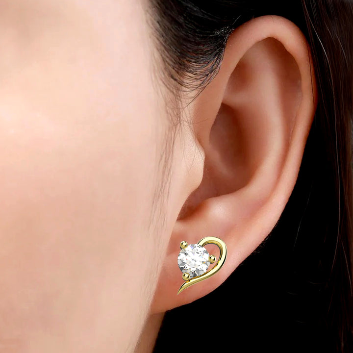 Valentine gift earrings – heart gold studs