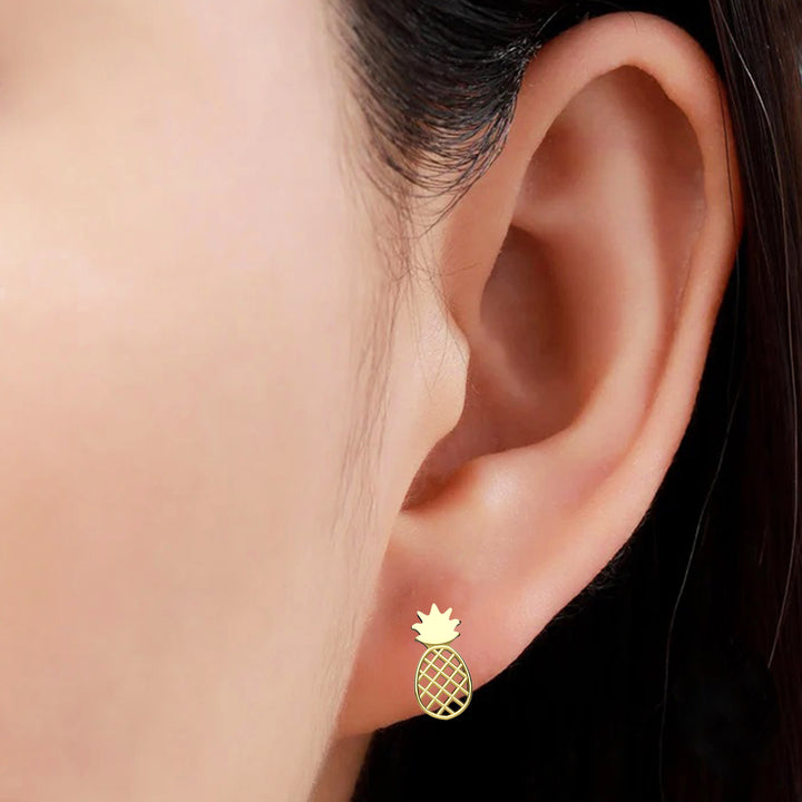 Earrings Stud In Pineapple Fruit