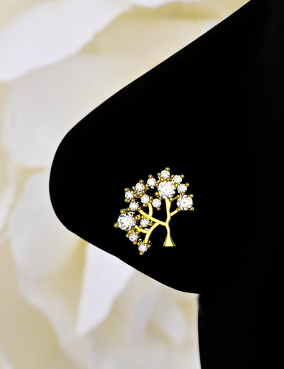 Tree Of Life Yellow Gold Nose Stud