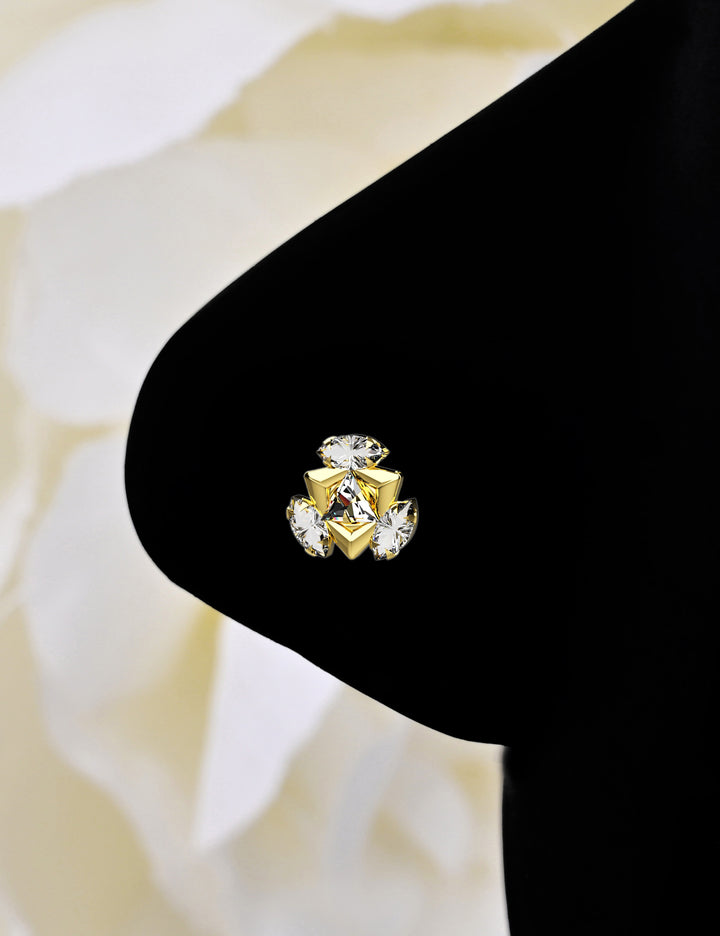 crystal clear diamond nose stud