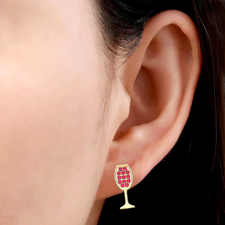 Delicate glass earrings – dainty gold accents