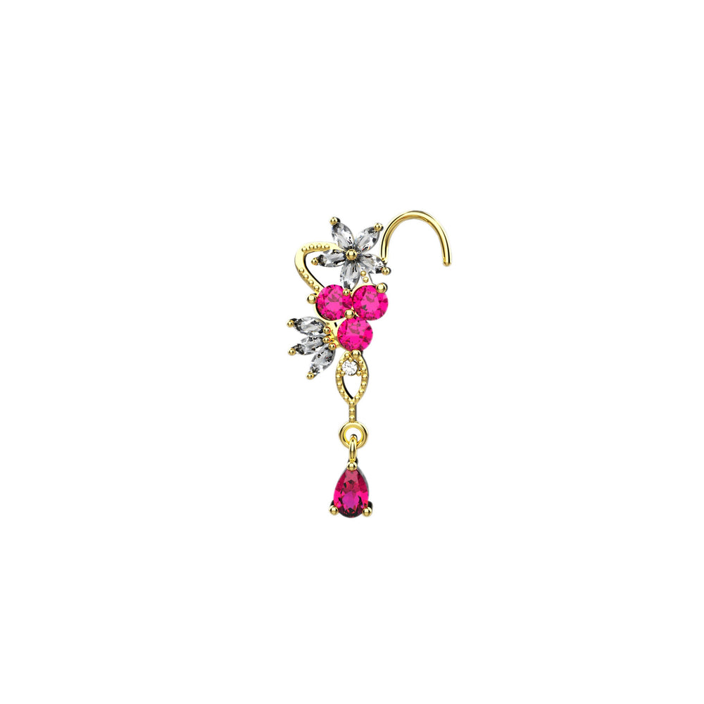 ruby gemstone nose stud