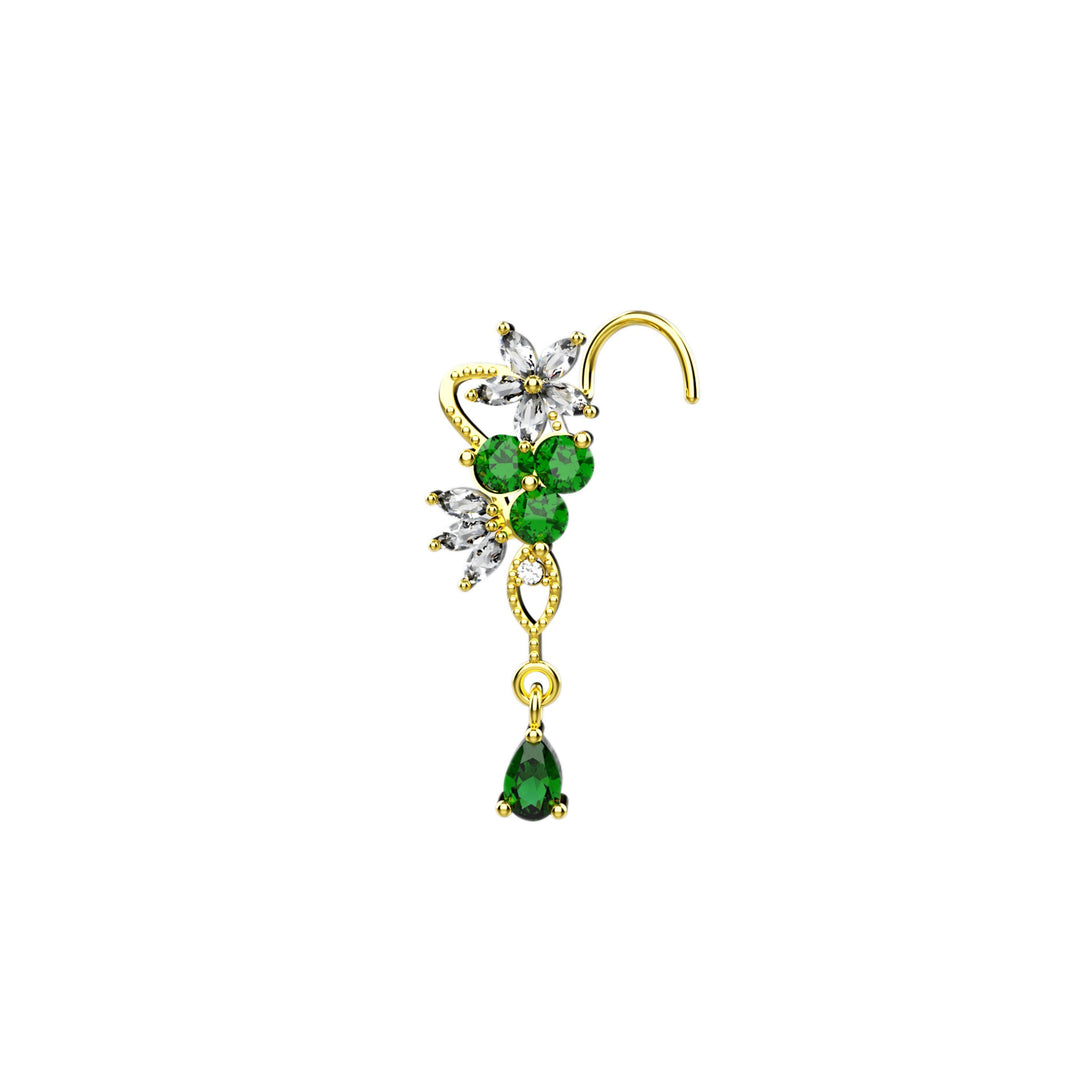 emerald gemstone nose studs