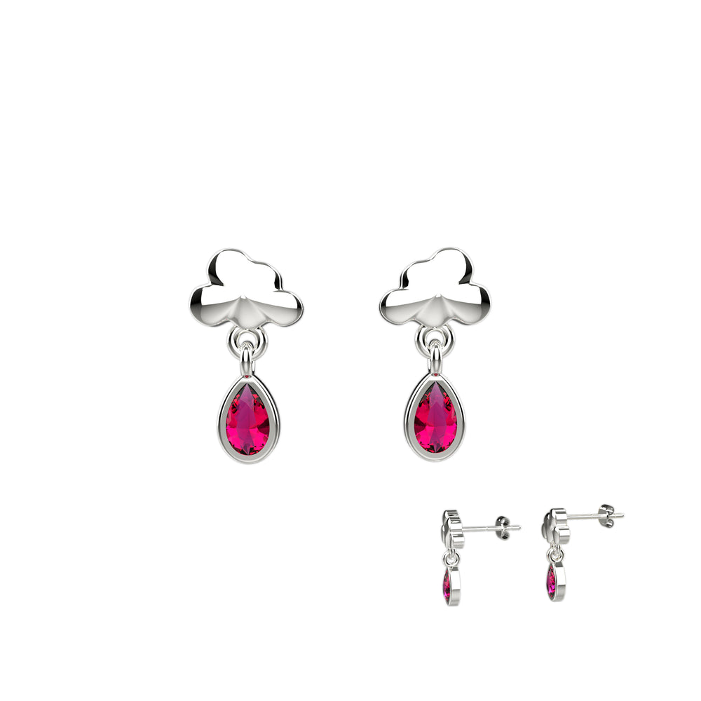 Elegant ruby drop earrings – weather-inspired jewelry