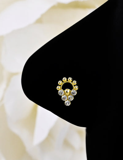 Daimond Gold Plated Nose Stud