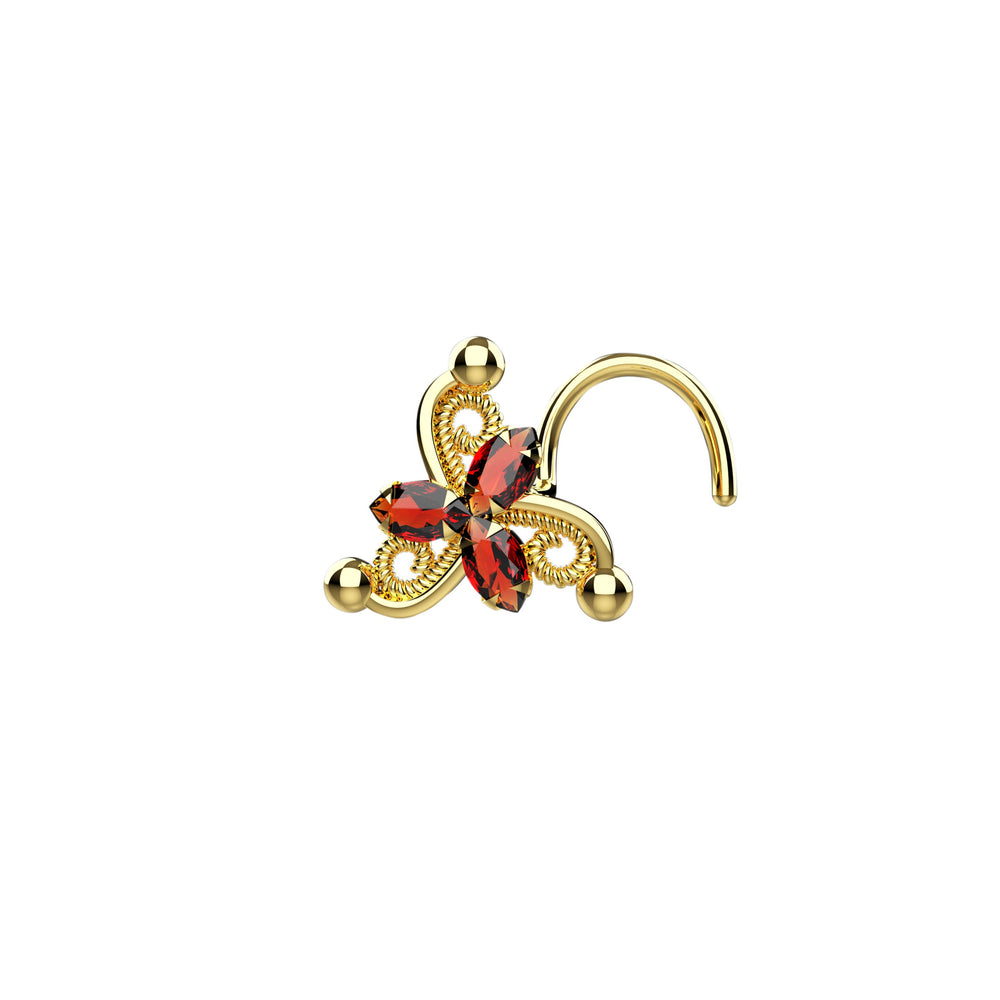 flower nose ring stud