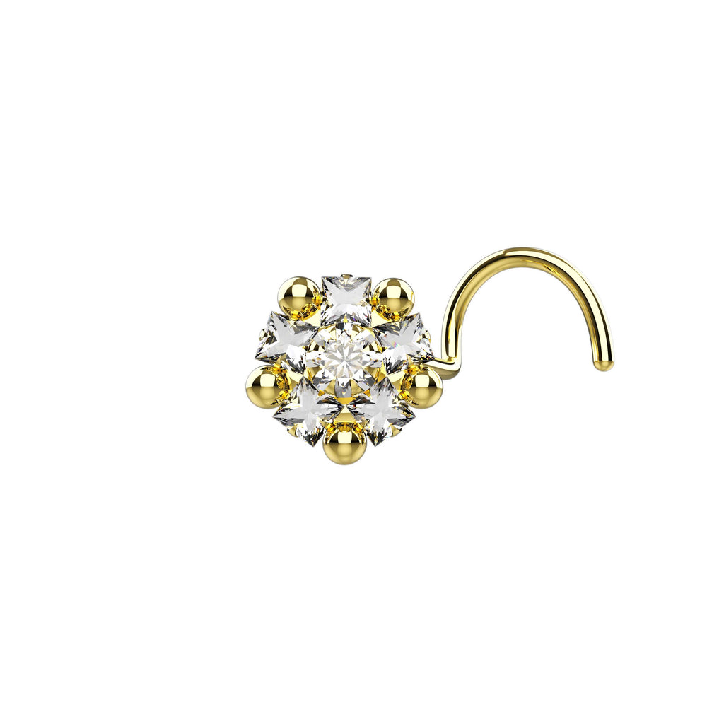 Daisy flower gold nose stud 