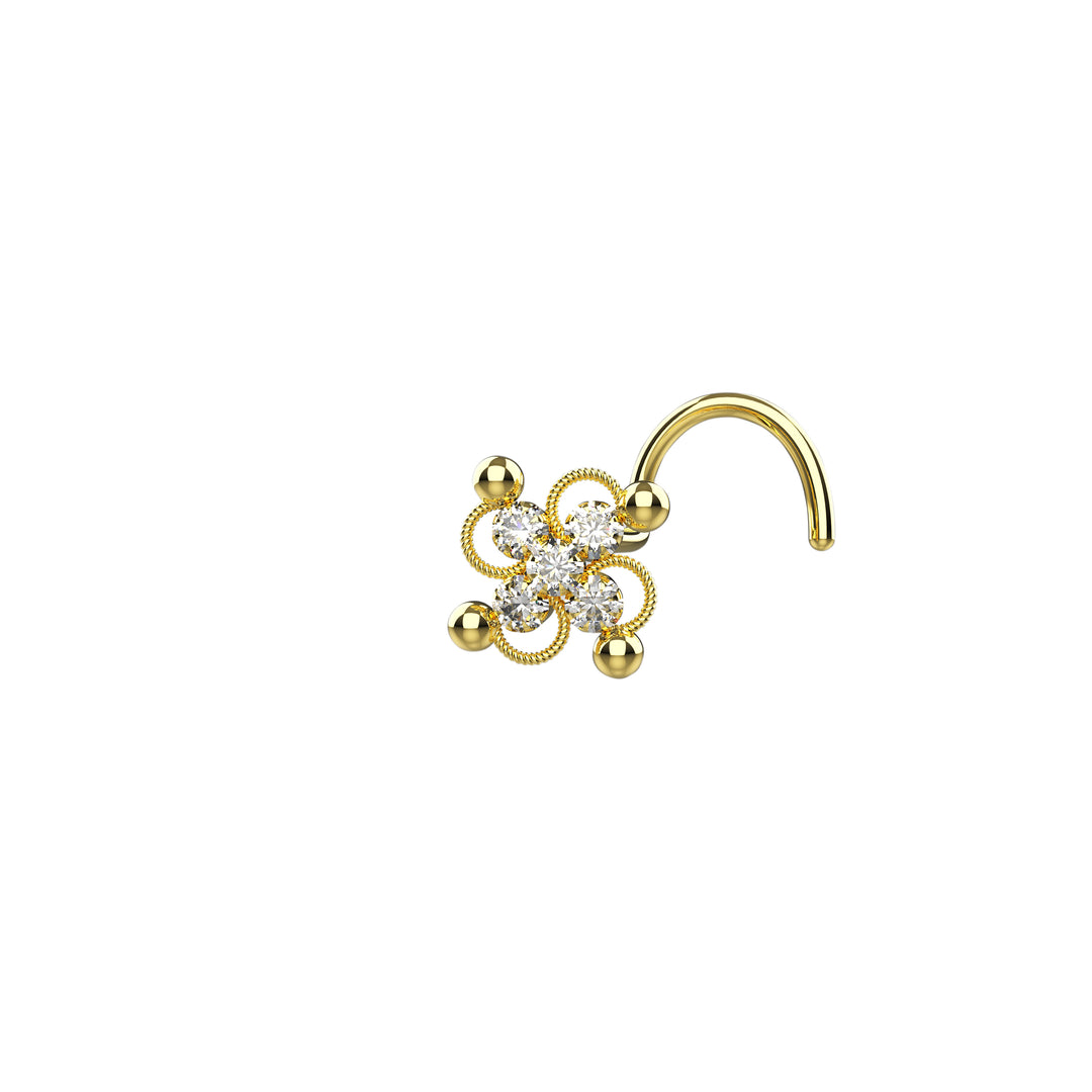 Artisan nose rings stud gold 