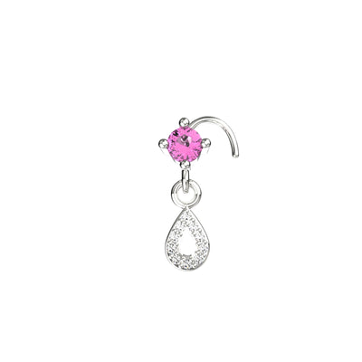 Ruby Drop Dangle Nose Ring