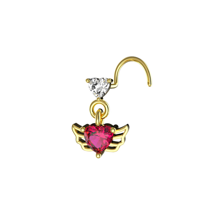 dangle ruby diamond nose ring