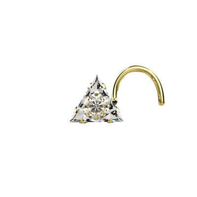 minimalist triangle nose ring gold