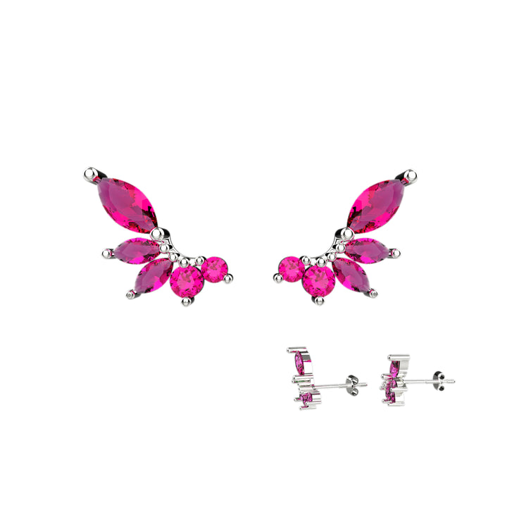 CZ Climber Earrings Gold Studs Crawler Earrings