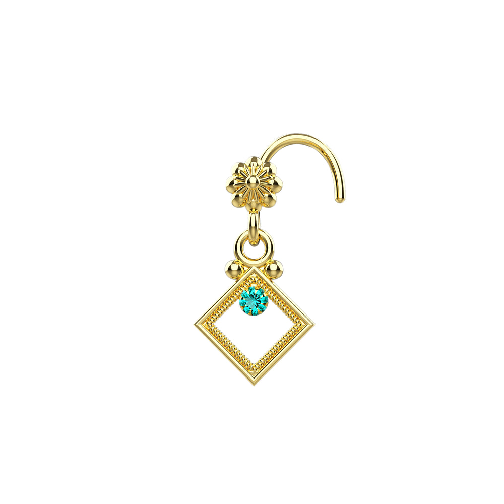 Dangle nose ring with drop charm