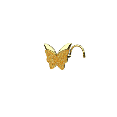 Emboss Design Butterfly Gold Plated Nose Ring