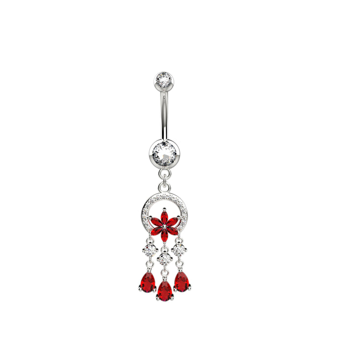 Flower Dangling Belly Button Ring