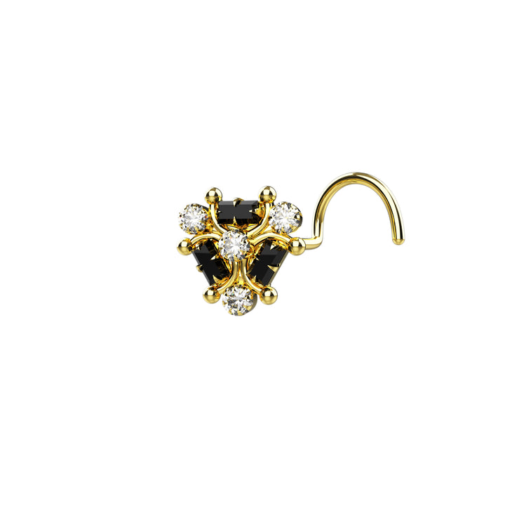 black onyx gemstone nose stud