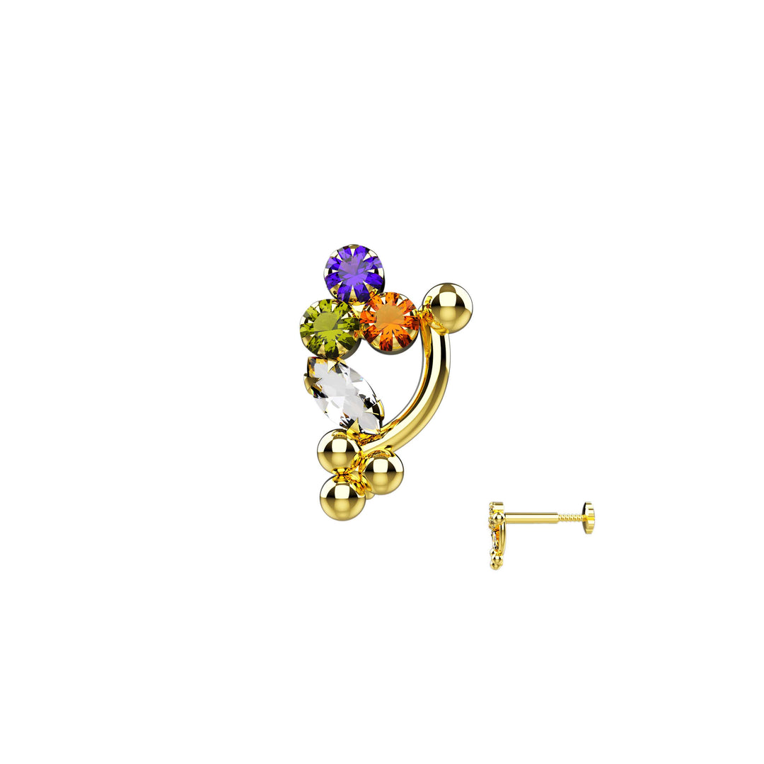  Elegant gold nose stud for piercings