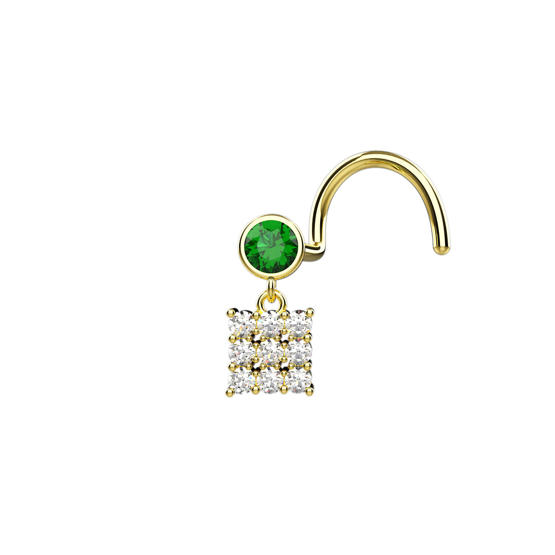 Green gemstone nose piercing