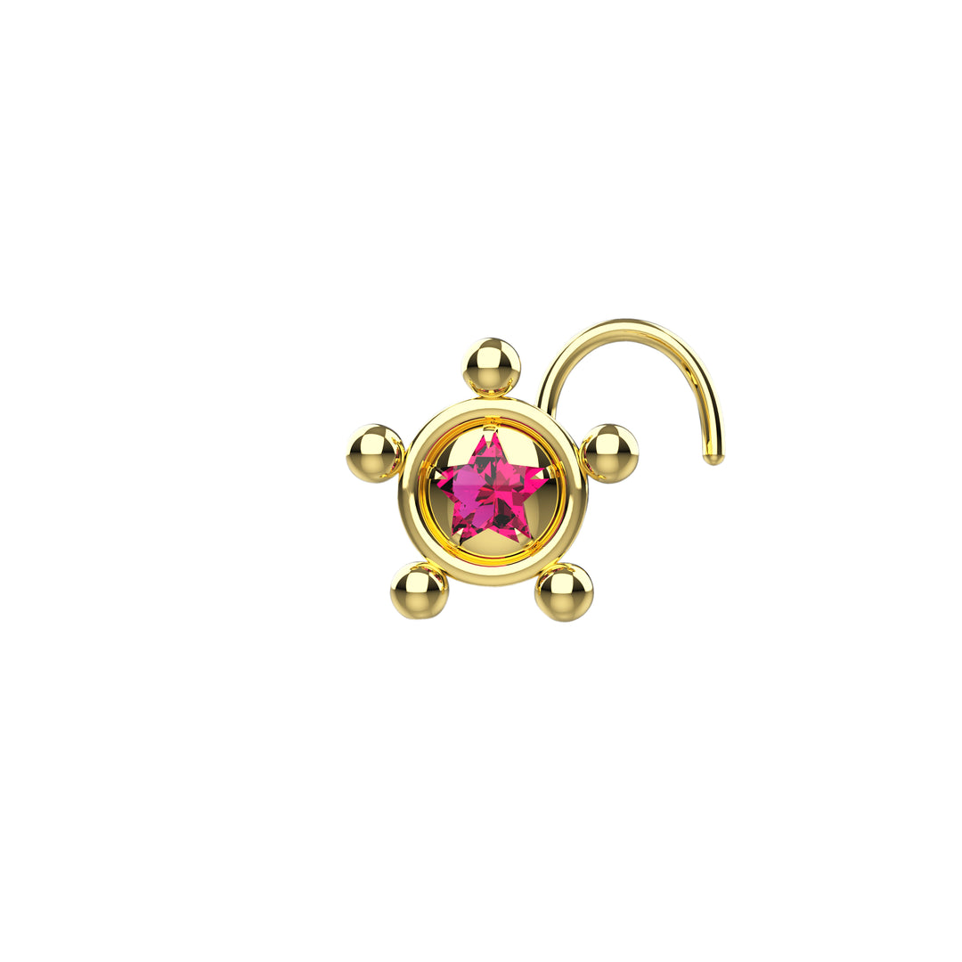 gold ball nose stud rings