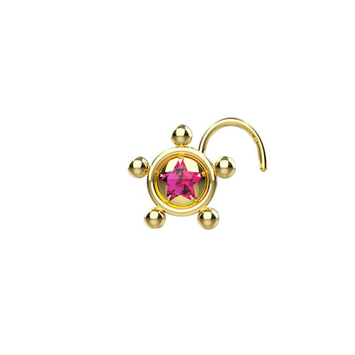 gold ball nose stud rings