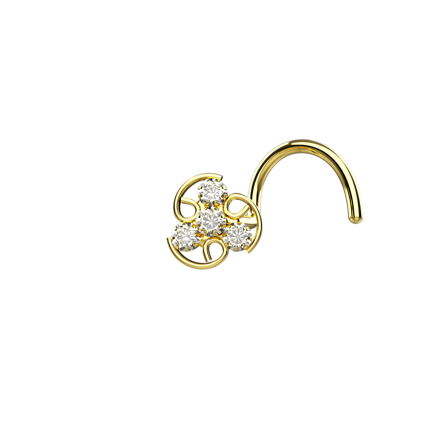 Crystal Clear Twisted Wire Nose Pin
