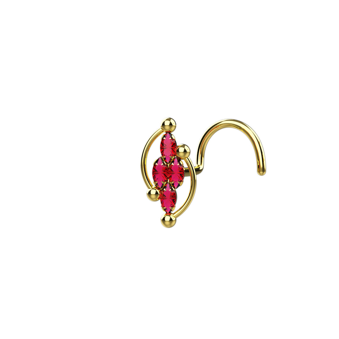 Ruby CZ Stone Nose Stud