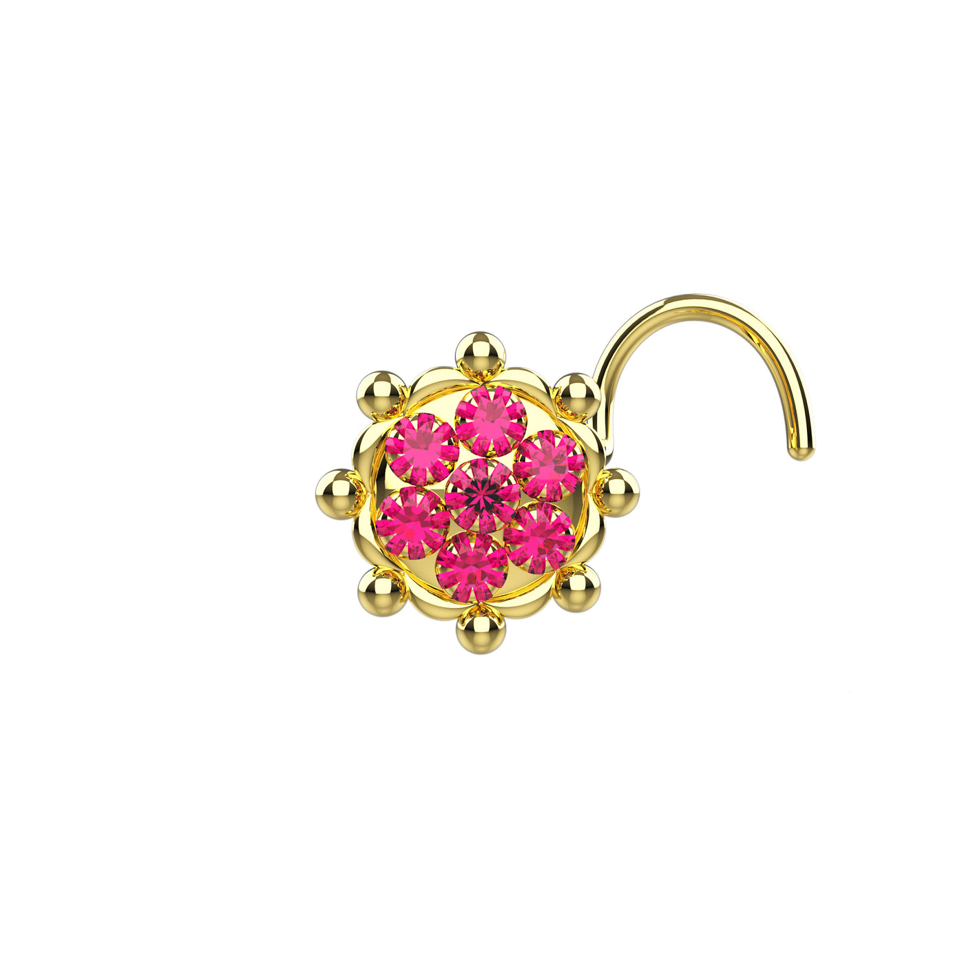 hot pink sapphire tribal nose ring