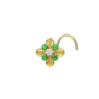 14k Gold Plated Indian Multicolor Stone Mix & Match Nose Pin