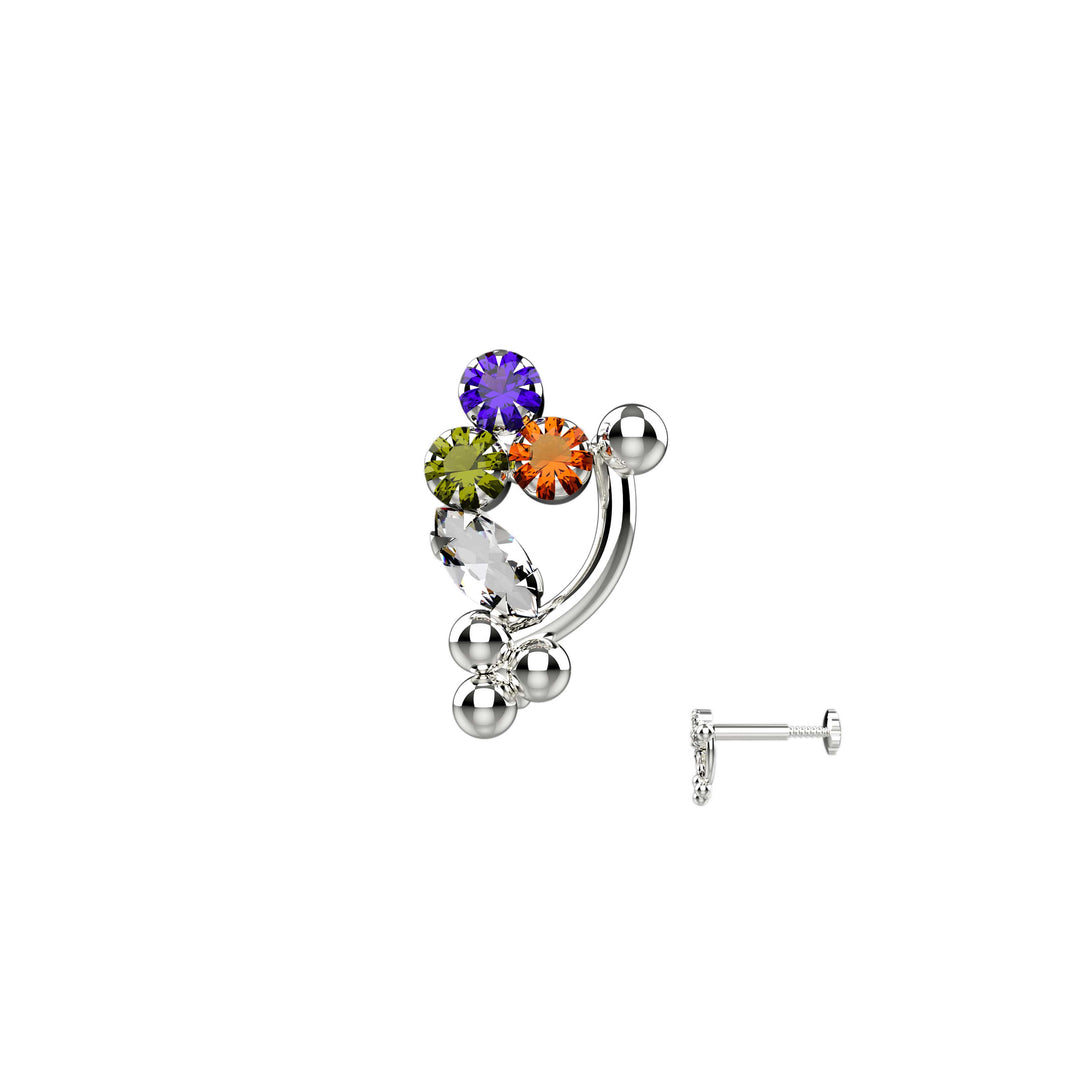 Minimalist nose ring stud in 14K gold