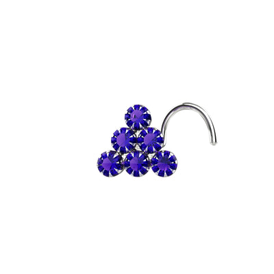 Blue Sapphire Gems Egyptian Triangle Nose Ring