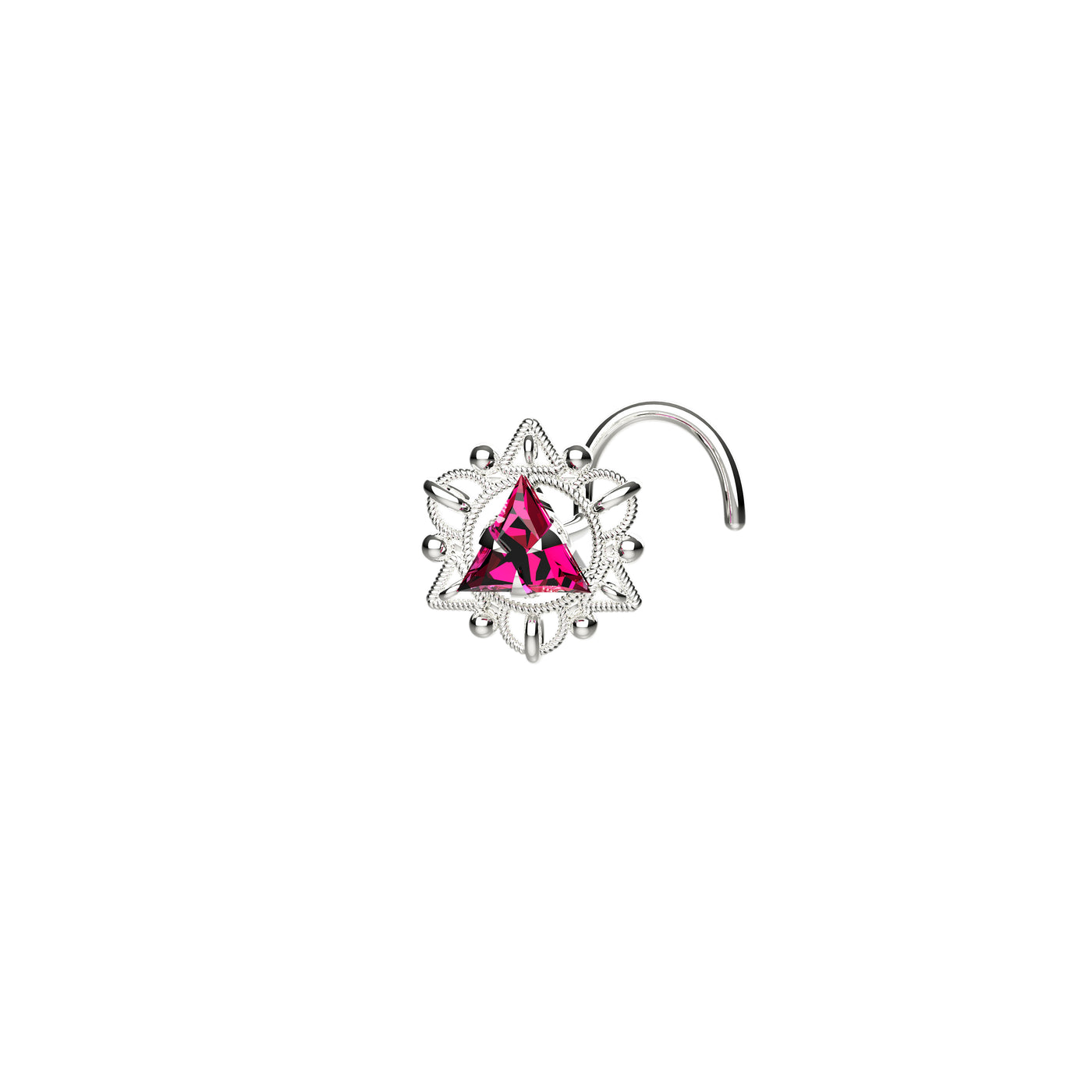 Ruby Triangle Nose Pin